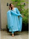 Sky Blue Faux Georgette Suit Set